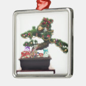 Bonsai kerstboom metalen ornament (Links)
