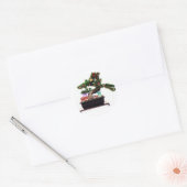 Bonsai kerstboom ronde sticker (Envelop)