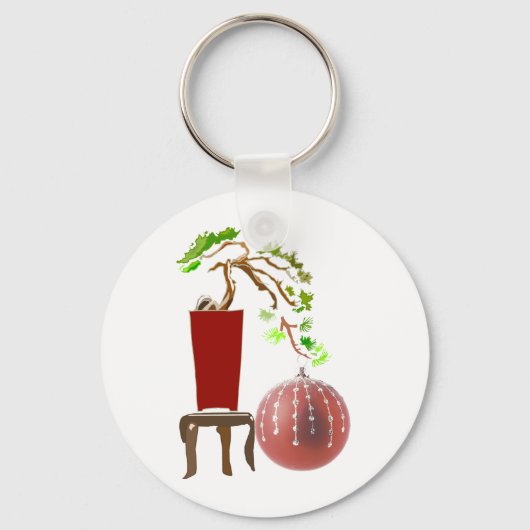 Bonsai Kerstboom Sleutelhanger (Voorkant)