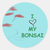 Bonsai liefde ronde sticker (Voorkant)