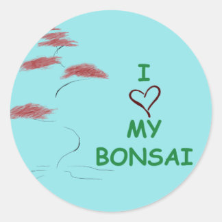 Bonsai liefde ronde sticker