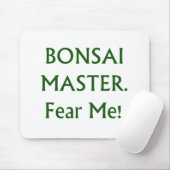 Bonsai meester bang voor groene tekst muismat (Met muis)