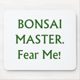 Bonsai meester bang voor groene tekst muismat