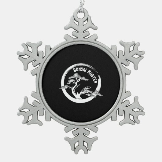 bonsai meester japanese bonsai - boomcirkel tin sneeuwvlok ornament (Voorkant)