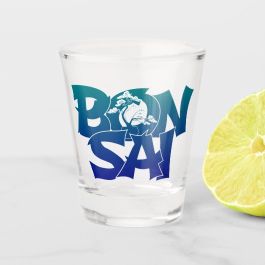 BONSAI met bonsai tree Shot Glass Glas (Voorkant)