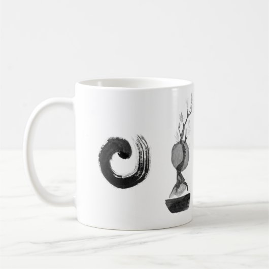 Bonsai met Enso, theepot en beker Koffiemok (Links)
