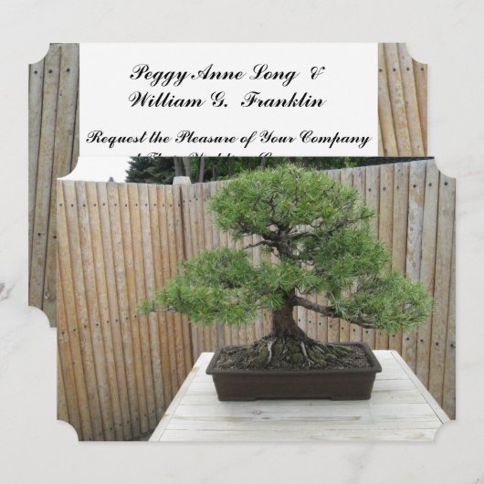 Bonsai Mugo Pine Wedding Invitations Kaart (Voorkant / Achterkant)