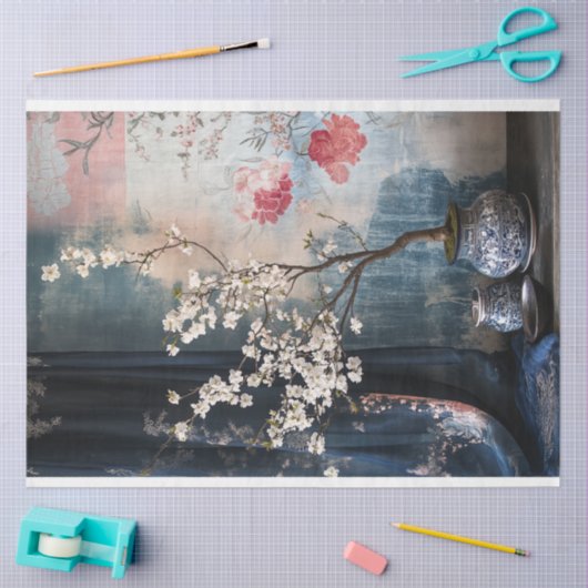 Bonsai Oosterse bloemen stilleven Tissuepapier (Craft)