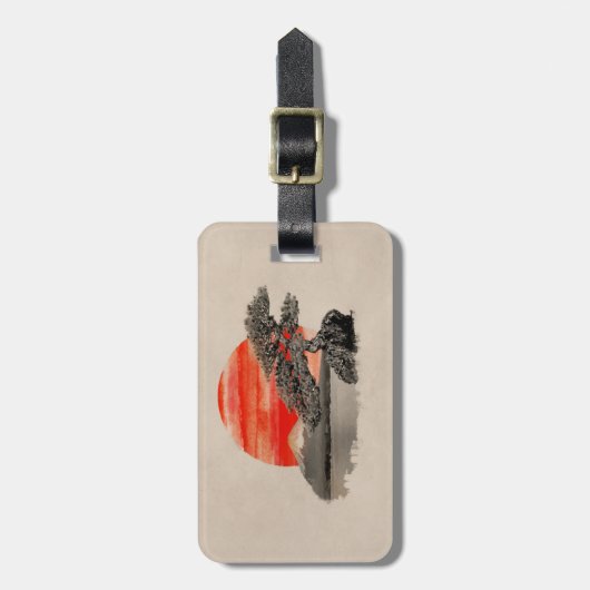 Bonsai Pine Tree - Fuji Sunset Bagagelabel (Voorkant verticaal)