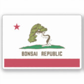 Bonsai Republiek Vlag Sticker (Voorkant)