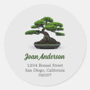 Bonsai Return-adres Ronde Sticker