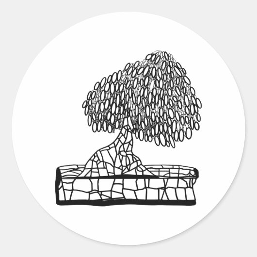 BONSAI RONDE STICKER (Voorkant)