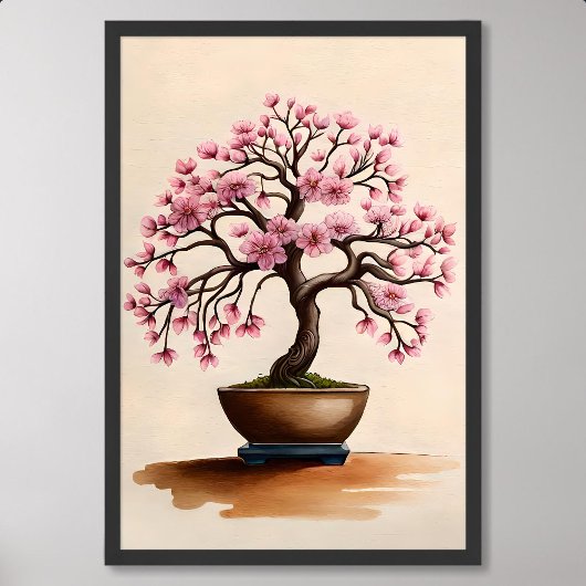 Bonsai Schilderij  Sakura Kersenbloesem Kunst Poster