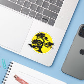 Bonsai Sihouette Sun Sticker (Laptop met iPhone)