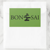 Bonsai Silhouette Rechthoekige Sticker (Tas)