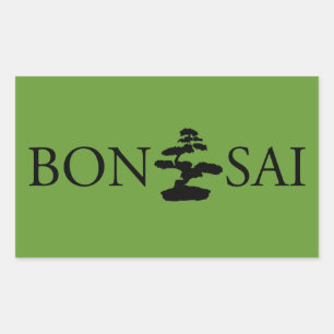 Bonsai Silhouette Rechthoekige Sticker
