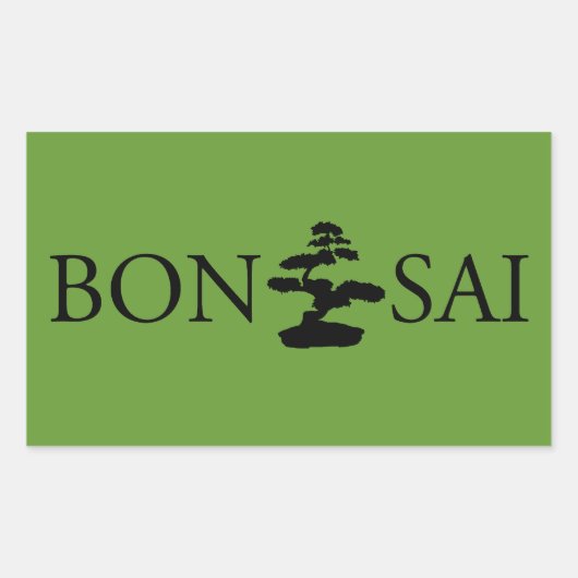 Bonsai Silhouette Rechthoekige Sticker (Voorkant)