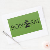 Bonsai Silhouette Rechthoekige Sticker (Envelop)