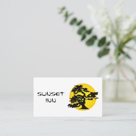 Bonsai Silhouette Sun Visitekaartje (Staand voorkant)