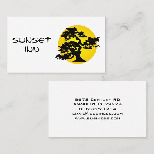 Bonsai Silhouette Sun Visitekaartje (Voorkant / Achterkant)