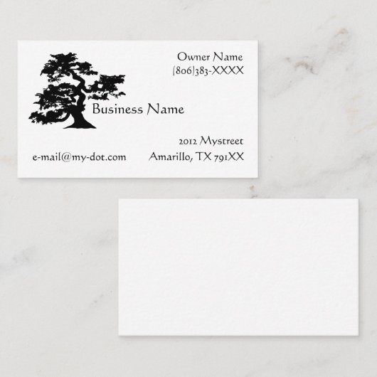Bonsai Silhouette Visitekaartje (Voorkant / Achterkant)