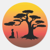 Bonsai Tree bij zonsondergang - Sticker (Voorkant)