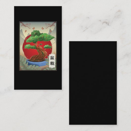 Bonsai Tree Boeddhisme Japanse Natuur Butterfly Visitekaartje (Voorkant / Achterkant)