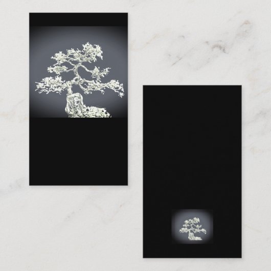 Bonsai Tree Bold Artistieke natuur Kunst op Zwart Visitekaartje (Voorkant / Achterkant)
