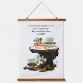 Bonsai Tree Botanische Plant Japanse Waterverf Hangend Wandkleed (Voorkant)