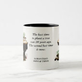 Bonsai Tree Botanische Plant Japanse Waterverf Tweekleurige Koffiemok (Center)