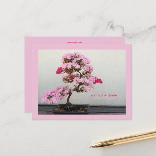 Bonsai Tree Briefkaart (Voorkant / Achterkant in situ)
