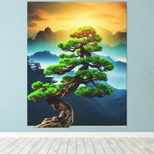 Bonsai Tree Canvas afdrukken (Insitu (Houten vloer))