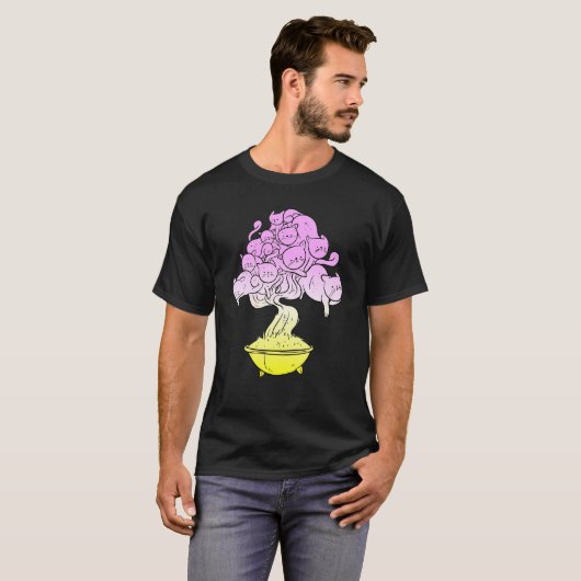 Bonsai Tree Cats Cat  T-shirt (Voorkant volledig)