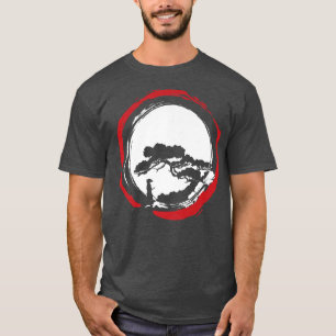 Bonsai Tree Cirkel Japans kunstjaar Samurai T-shirt