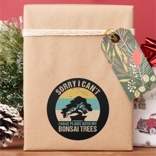 Bonsai Tree - Cool Indoor Planten Lover Tuinieren Ronde Sticker (Feestdagen)