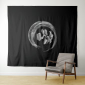 bonsai tree enso circlezen kalligrafie kunst wandkleed (In Situ (horizontaal))