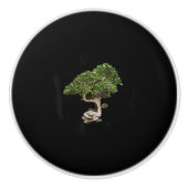 bonsai tree enso cirkel kalligrafie , bevroren keramische knop