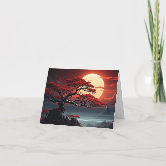 Bonsai Tree Feestdagen Kaart (Voorkant)