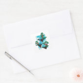 Bonsai Tree Floating Garden Islands Gift Vierkante Sticker (Envelop)