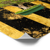 Bonsai Tree Gold Black Wall Art Poster (Hoek)