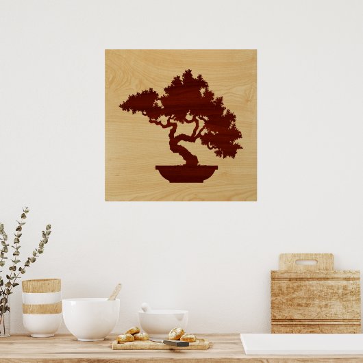 Bonsai Tree - houtinleg. Poster (Keuken)