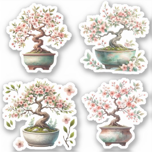 Bonsai tree in an elegant ceramic pot sticker (Voorkant)