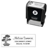 Bonsai Tree in een reisadres, geëtst Zelfinktende Stempel (In situ)