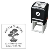 Bonsai Tree in een Tray Arch Address, Etched Zelfinktende Stempel (In situ)