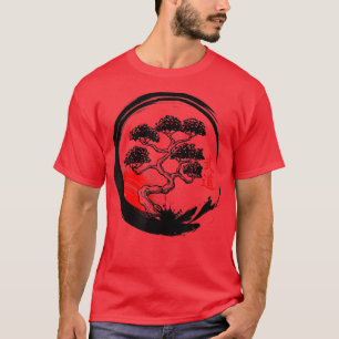 Bonsai Tree in Enso Circle Design Japanse Zen Cal T-shirt