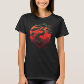 Bonsai Tree In Japanese Zen Buddhist Enso Circle T-shirt (Voorkant)