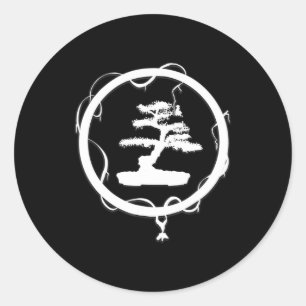 Bonsai Tree in Zen Circle Peace spiritueel Ronde Sticker