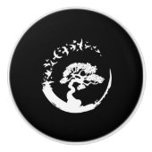 bonsai tree japanese enso - cirkels lange hoes keramische knop (Voorkant)