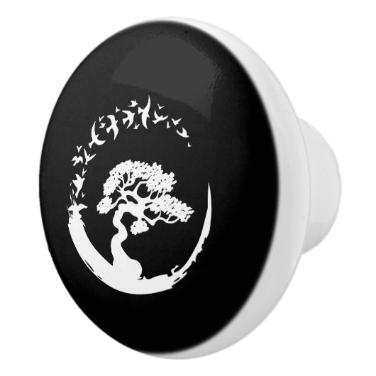 bonsai tree japanese enso - cirkels lange hoes keramische knop (Rechts)