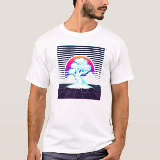 Bonsai Tree Japans Zen Synthwave Sun Vaporwave A T-shirt